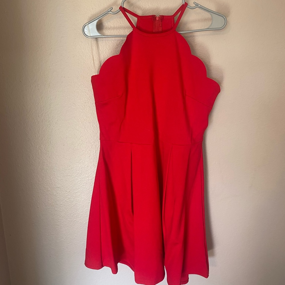 NWOT Scalloped Red Dress